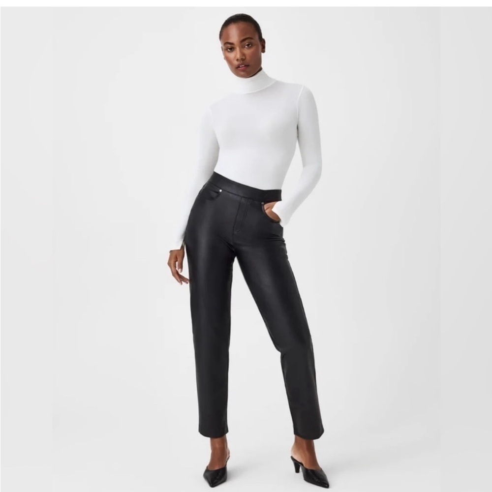 Spanx Leather-Like Straight Leg Pant